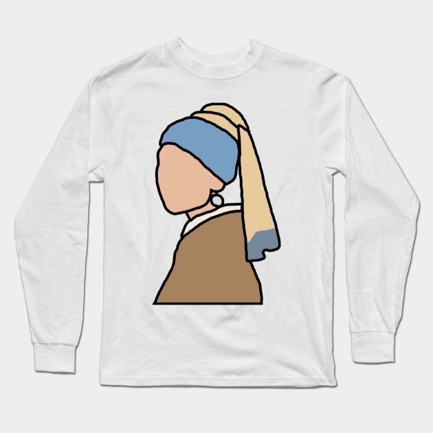 Girl with a Pearl Earring Long Sleeve T-Shirt by ThingRubyDoes